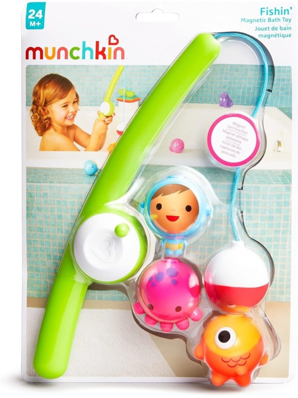 Munchkin Fishin Magnetic Baby and Toddler Bath Toy 4pc Set Bath Time New Package